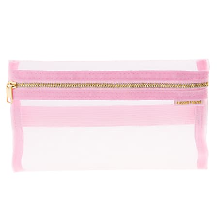 Russell & Hazel Mesh Pencil Case, 8-1/2” x 5”, Blush