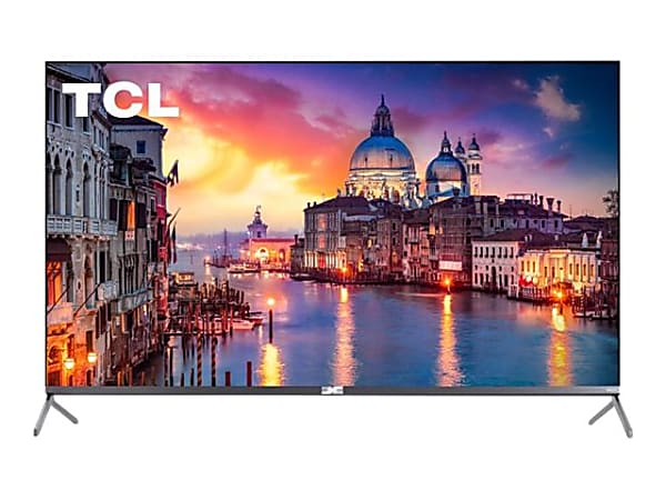 TCL 55R625 - 55" Diagonal Class (54.6" viewable) - 6 Series LED-backlit LCD TV - QLED - Smart TV - Roku TV - 4K UHD (2160p) 3840 x 2160 - HDR - Quantum Dot - black metal