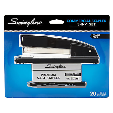 Commercial Desk Stapler Value Pack, 20-Sheet Capacity, Black