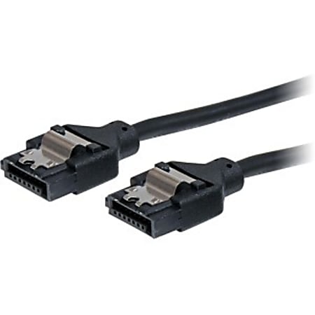 Nippon Labs 10-Inch SATA Cable - Locking Latch 90 To 180 Degree Black