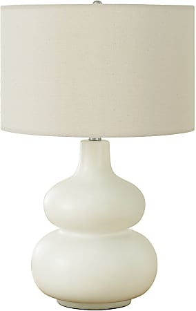 Monarch Specialties Burgess Table Lamp, 25"H, Cream Base/Ivory Shade