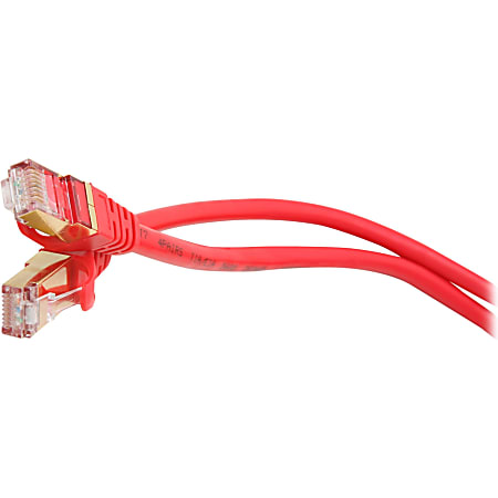 Rosewill RCNC-11046 - 25-Foot Cat 7 Shielded Networking Cable - Twisted Pair (S/STP), Red - 25 ft Category 7 Network Cable for Network Device - First End: 1 x RJ-45 Male Network - Second End: 1 x RJ-45 Male Network - Shielding - Gold Plated Contact - Red