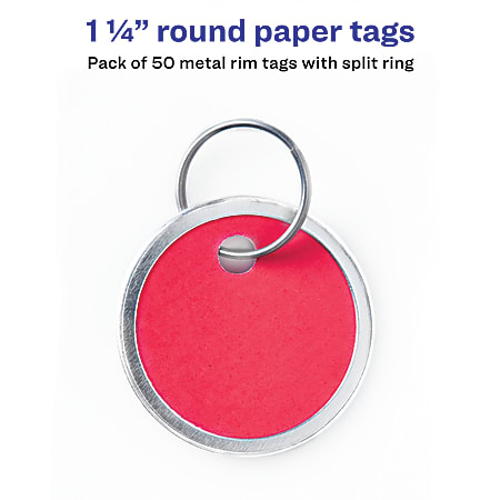 100 KEY TAGS W/ METAL RINGS THICK PAPER 3 1/4" X 1 5/8" GIFT MERCHANDISE PRICE 