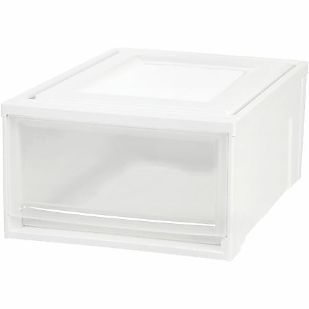IRIS Stackable Storage Box Drawer - External Dimensions: 19.6"x15.8"x 9" - 15 lb - 7.72 gal - Stackable - Plastic - Clear, White -  - 129771