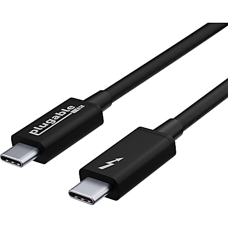 Plugable Thunderbolt 3 Cable 20Gbps Supports 100W (20V, 5A) Charging - 6.6ft / 2m USB C Compatible [Thunderbolt 3 Certified], Driverless