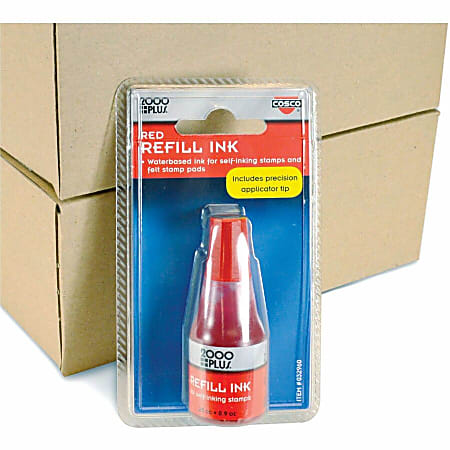 2000 PLUS Self Inking Stamp Refill Ink 1 Oz Red - Office Depot