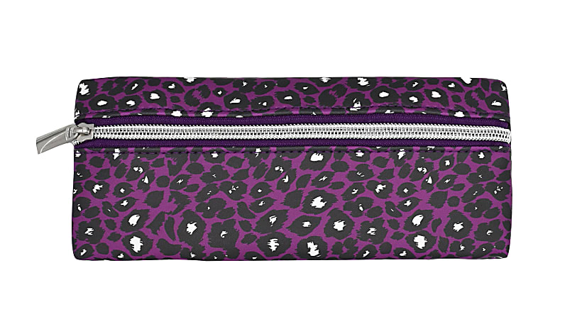 Office Depot Brand Slim Fashion Pencil Pouch 8 12 x 3 12 PurpleBlack  Cheetah - Office Depot