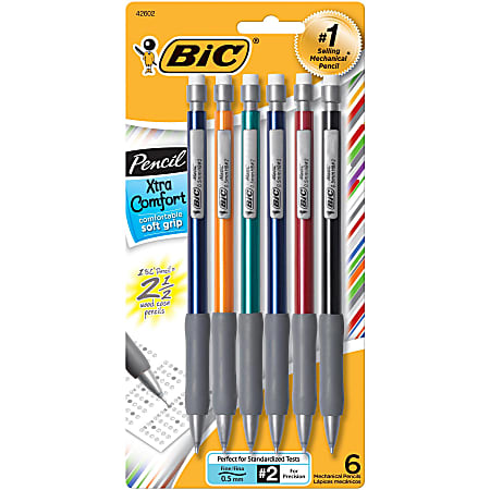 BIC Xtra Comfort Mechanical Pencils, 0.5 mm, Assorted
