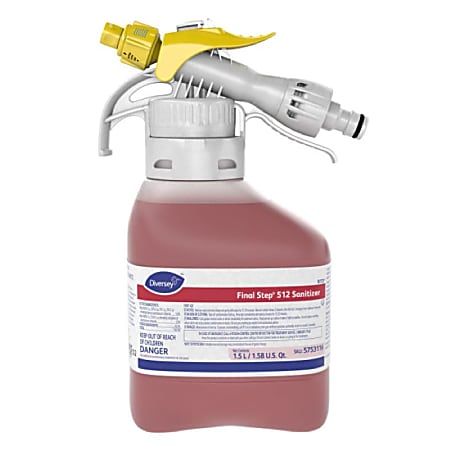Diversey Final Step 512 Sanitizer, 1.5 Liter, Red, Case Of 2 Jugs