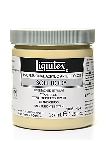 Liquitex Soft Body Professional Artist Acrylic Colors, 8 Oz, Unbleached Titanium