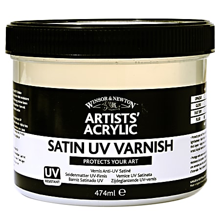 Winsor & Newton Artists' Acrylic UV Varnish, Satin, 237 mL