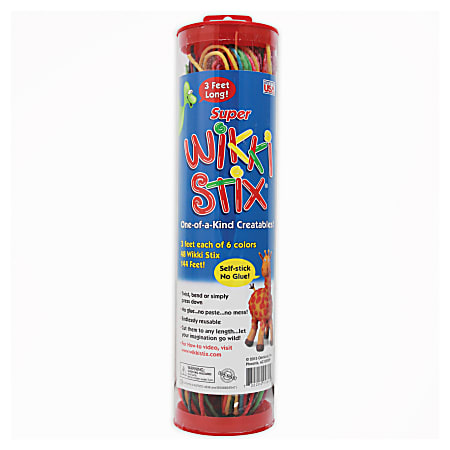 Wikki Stix® Super Wikki Stix, 3', Neon, Pack Of 48