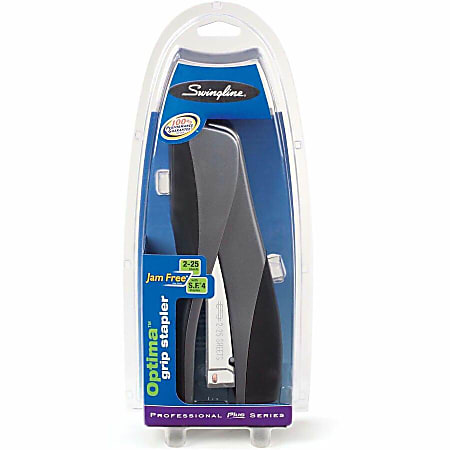 Swingline® Optima® Grip Compact Stapler, 25 Sheets Capacity, Silver