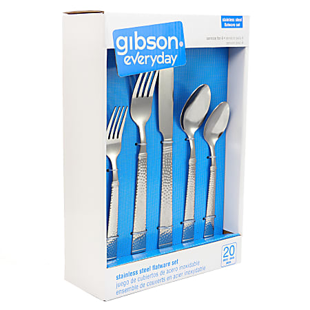 Gibson Home Prato 20-Piece Flatware Set, Silver