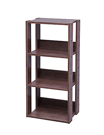 IRIS Mado 35"H 3-Tier Open Shelving Unit, Brown