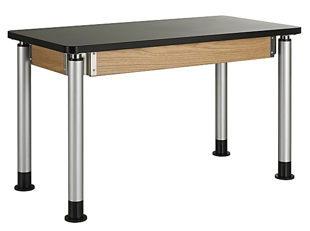 Diversified Woodcrafts Adjustable Height Table, Plastic Laminate Top, 39"H x 48"W x 24"D, Black/Silver