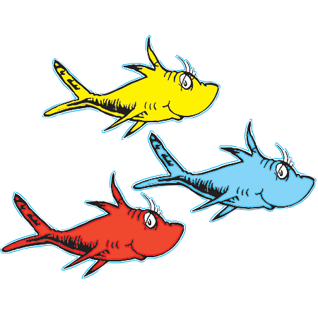 Eureka Paper Cutouts, 5", One Fish, Two Fish, Pack Of 36