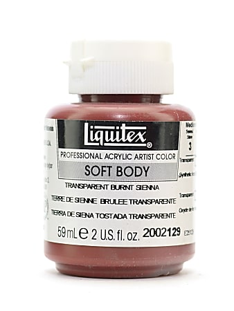 Liquitex Soft Body Professional Artist Acrylic Colors, 2 Oz, Transparent Burnt Sienna, Pack Of 2