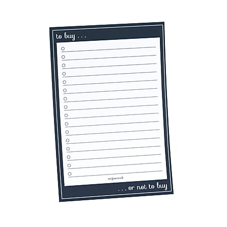 See Jane Work® Sticky Note List Pad, 6" x 4", White, 100 Sheets Per Pad