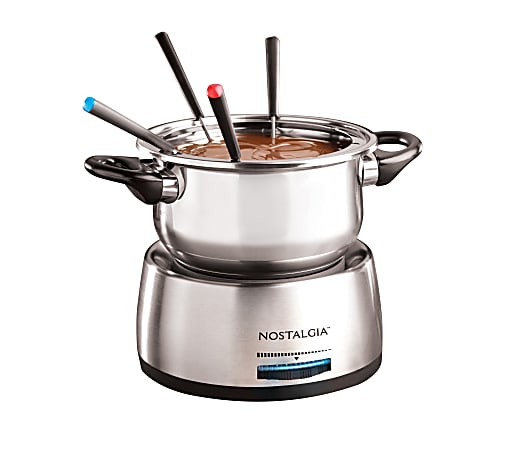 Nostalgia Electrics 6-Cup Stainless-Steel Electric Fondue Pot With Temperature Control