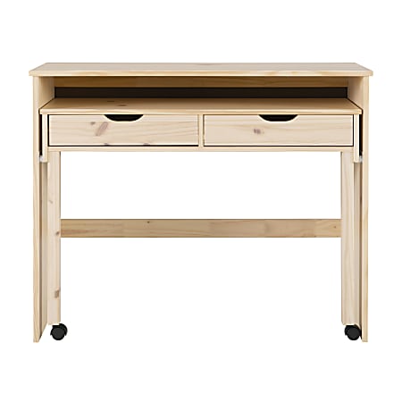 Linon Casimer 43 W Extendable Console Writing Desk Natural Office Depot