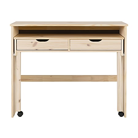 Linon Casimer 43"W Extendable Console Writing Desk, Natural