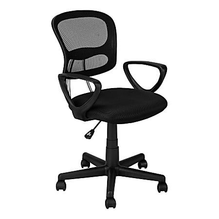 Monarch Specialties Bryce Ergonomic Fabric Mid-Back Office Chair, Black