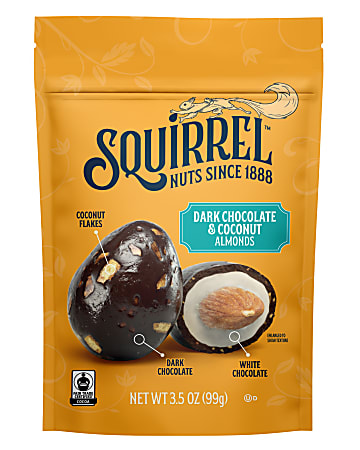 Squirrel Brands Dark Chocolate Coconut Almonds, 3.5 Oz, Total Qty 6