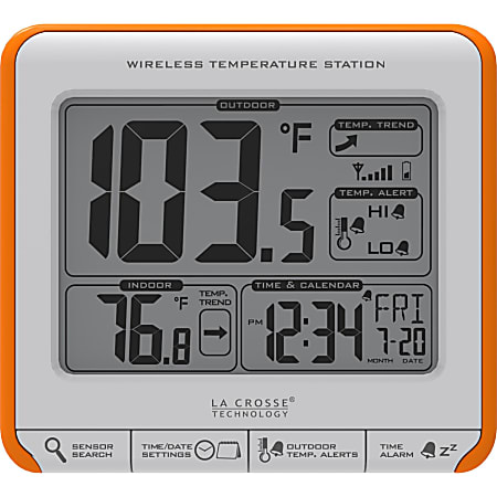 La Crosse Technology 308-179OR Wireless Weather Station - Clock, Calendar, Alarm - For Indoor, Outdoor