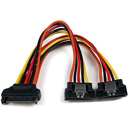 StarTech.com 6in Latching SATA Power Y Splitter Cable Adapter - M/F - Add an extra SATA power outlet to your PC Power Supply - sata power splitter - sata power y adapter - sata power cable splitter -sata power y cable