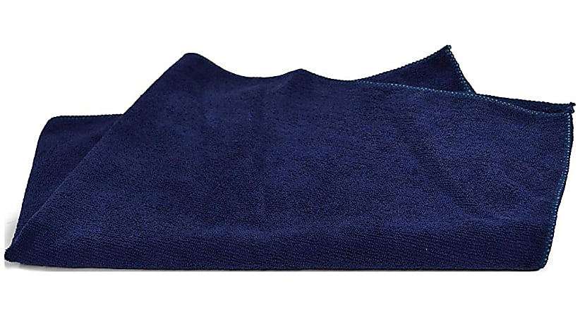 Pro-Clean Basics Microfiber Terry Hand Towels, 16" x 27", Navy, Pallet Of 2,700 Towels