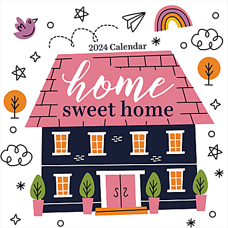 2024 TF Publishing Art & Design Wall Calendar, 12" x 12", Home Sweet Home, January To December