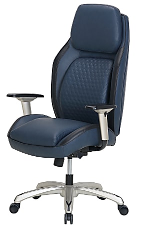 Navy leather office chair deals