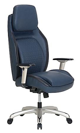 Navy leather shop office chair