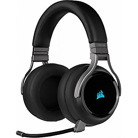 CORSAIR Gaming VIRTUOSO RGB - Headset - full size - 2.4 GHz - wireless - USB, 3.5 mm jack - carbon