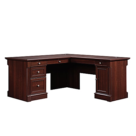 Sauder® Palladia 66&quot;W L-Shaped Corner Desk, Select Cherry