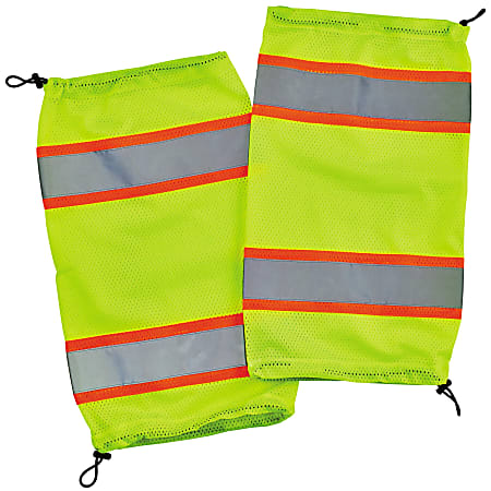 Ergodyne GloWear 8009 Hi-Vis Class E 2-Tone Mesh Leg Gaiters, One Size, Lime