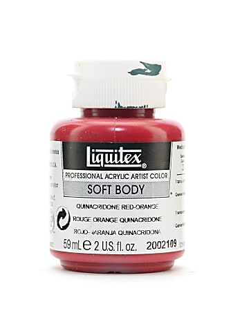 Liquitex Soft Body Professional Artist Acrylic Colors, 2 Oz, Red Orange, Pack Of 2