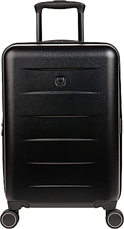 SwissGear 8020 Expandable Hardside Spinner Luggage Carry On 21 12 H x 15 W x 9 12 D Black Office Depot