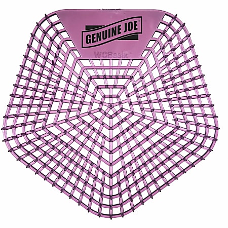 Genuine Joe Urinal Screens - Lasts upto 30 Days - Dual Sided Design - 10 / Carton - Purple