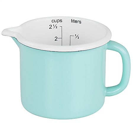 Martha Stewart Enamel On Steel Measuring Cup 2.5 Cup Aqua - Office Depot