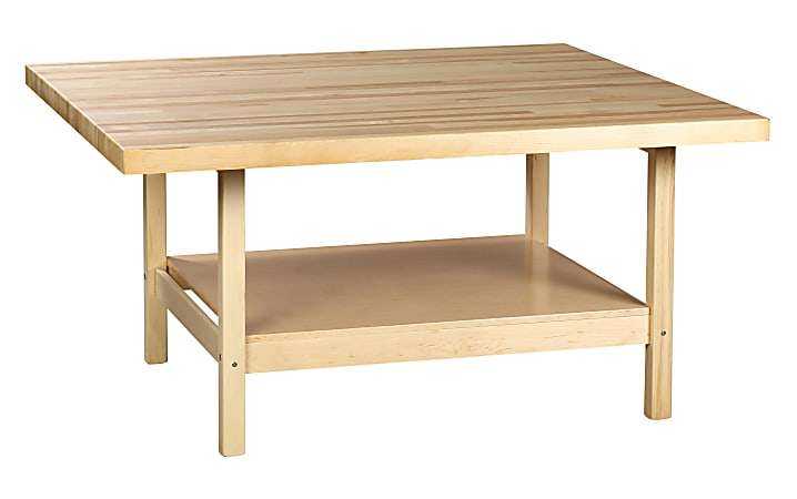 Shain Solutions Open-Style Workbench, 4 Stations, 31 1/4"H x 64"W x 54"D, Maple