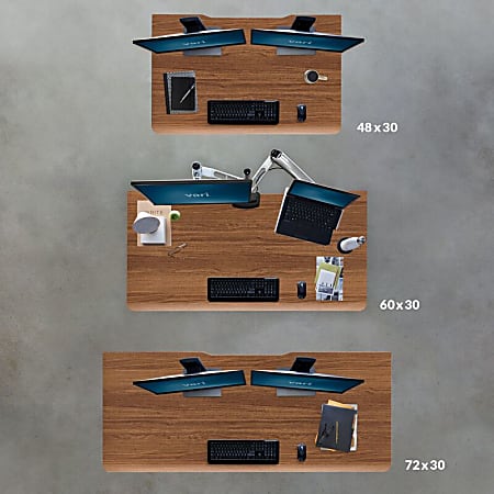 VARI Electric Standing Desk With ComfortEdge 48 W Walnut - Office Depot