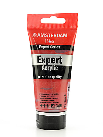 Amsterdam Expert Acrylic Paint Tubes, 75 mL, Pyrrole Red Deep, Pack Of 2