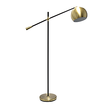 Lalia Home Swivel Floor Lamp, 59"H, Antique Brass/Matte Black