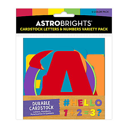 Astrobrights Numbers And Letters With Punctuation Pre K to Grade 5