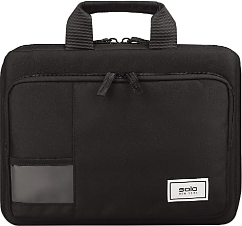 Solo Carrying Case for 13.3" Chromebook, Notebook - Black - Drop Resistant, Bacterial Resistant, Water Resistant - Fabric Body - Handle - 1 Each