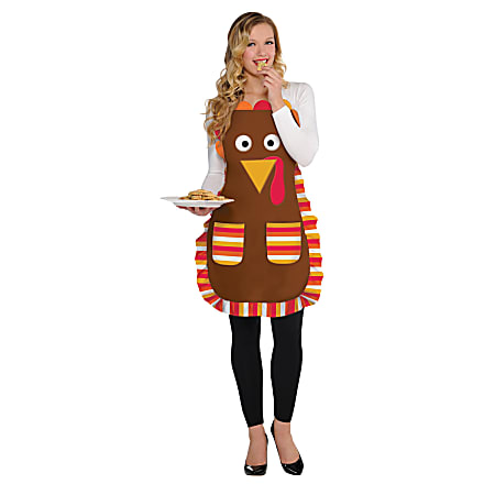 Amscan Thanksgiving Turkey Apron, Brown