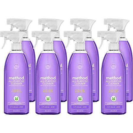 Method All-Purpose Cleaner - 28 fl oz (0.9 quart) - Fresh, French Lavender Scent - Non-toxic - Lavender - 8 / Carton