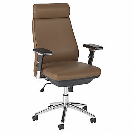 Bush Business Furniture Metropolis Bonded Leather High-Back Executive Office Chair, Saddle, Standard Delivery